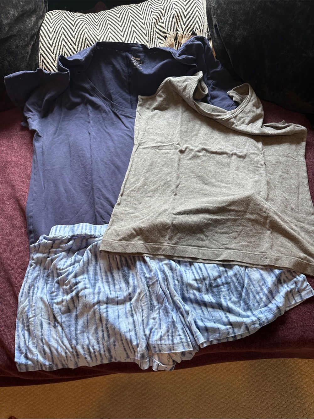 Mixed brand pajama set.